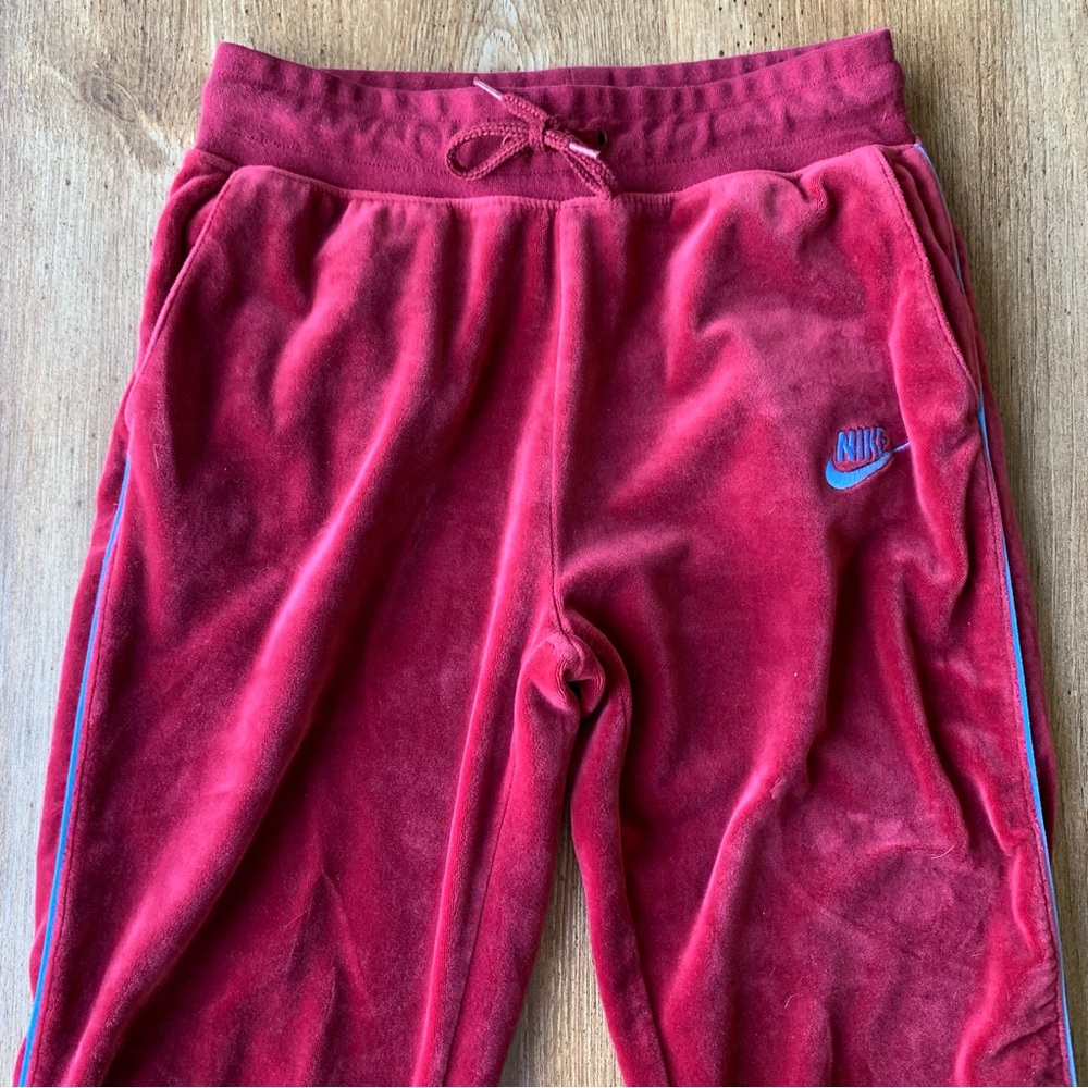 Nike Burgundy Velour Jogger Pants - Picture 2 of 9